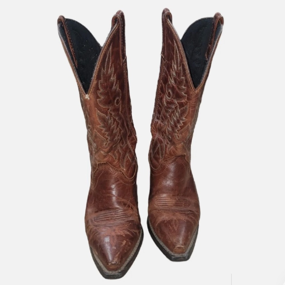 Laredo Madison Collection Brown Leather Western Women's Mid Calf Boots Size 8​ - Picture 2 of 6